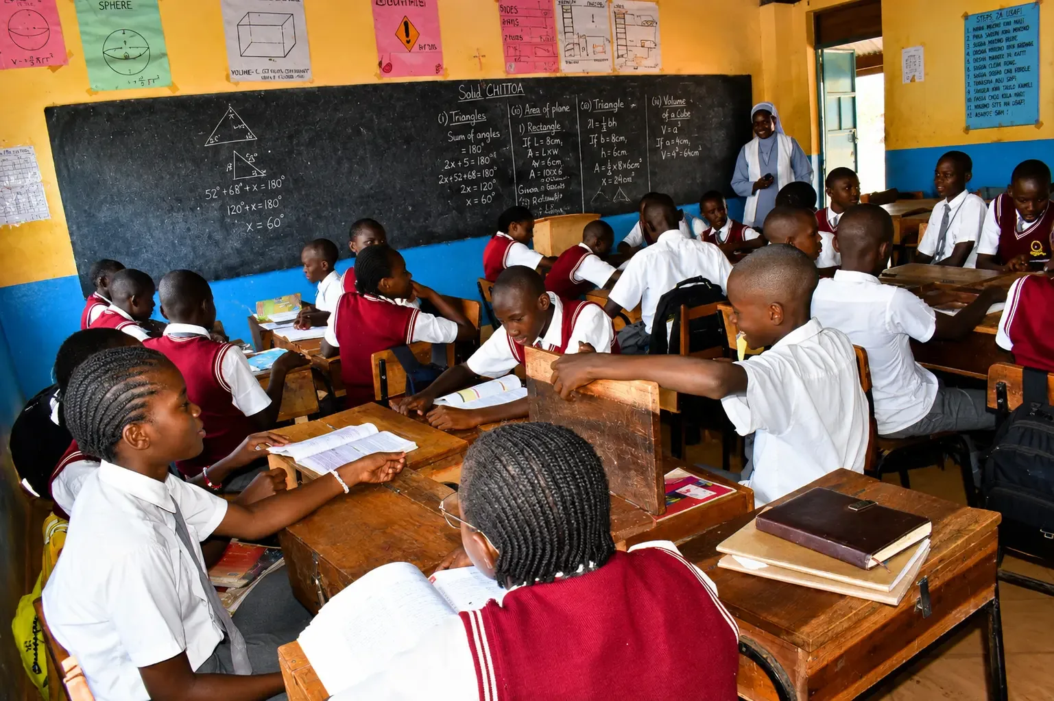 A mathematics lesson with group work