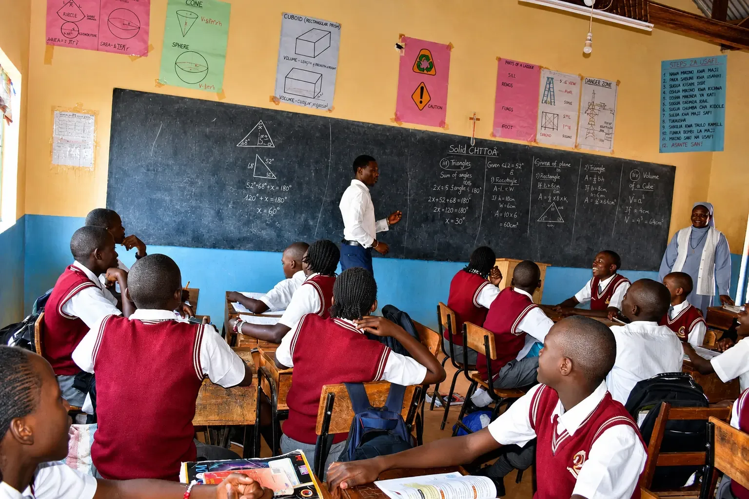 A teacher leading a mathematics lesson