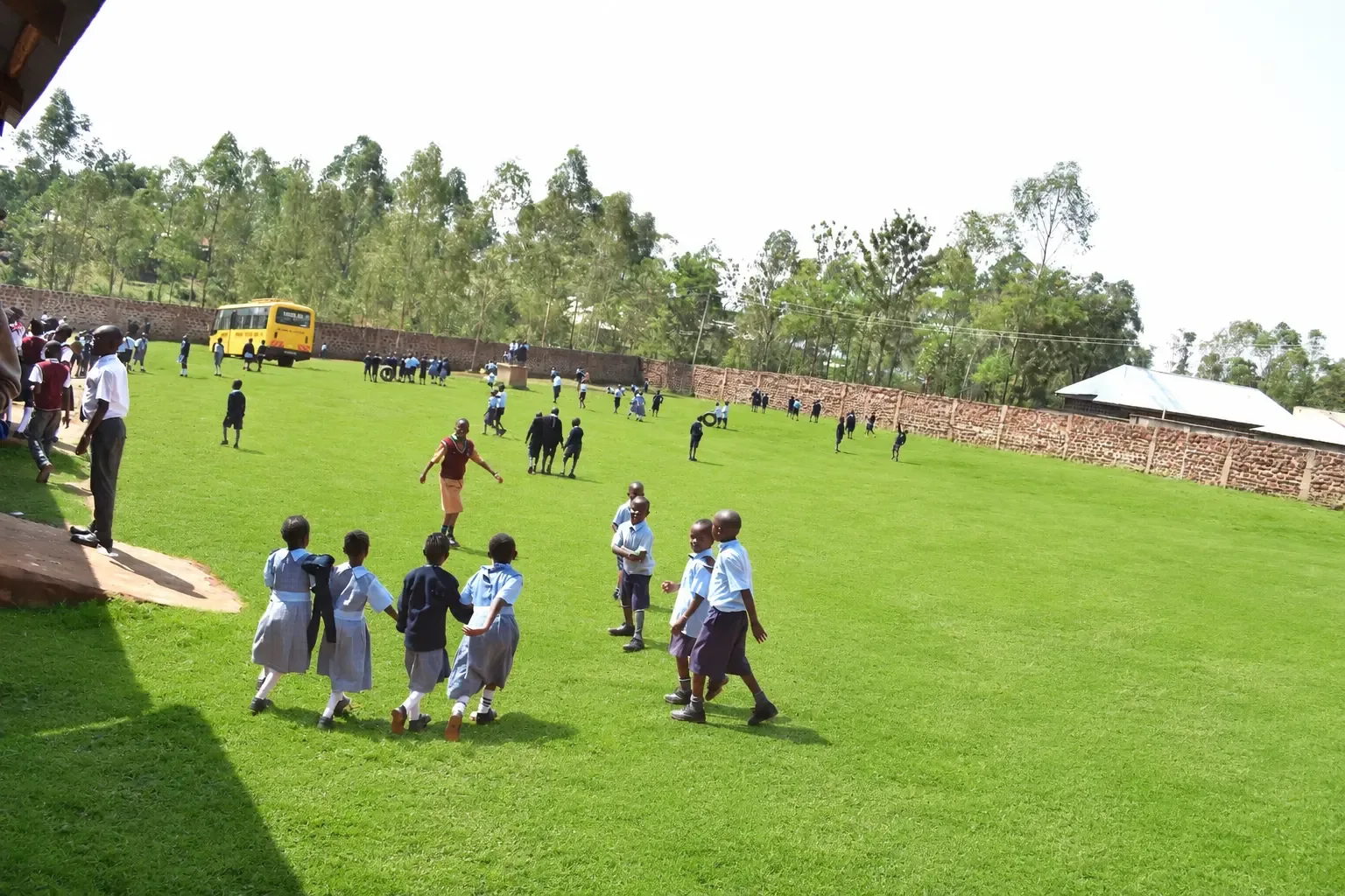 Learners gathered on the school grounds