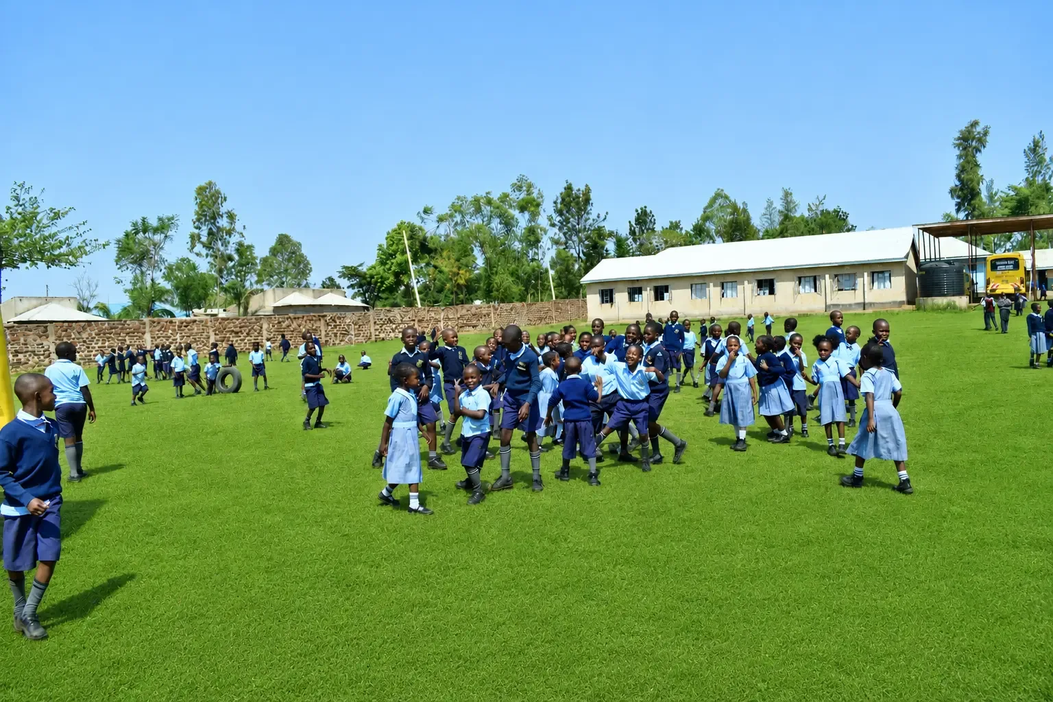 Learners playing on the school field